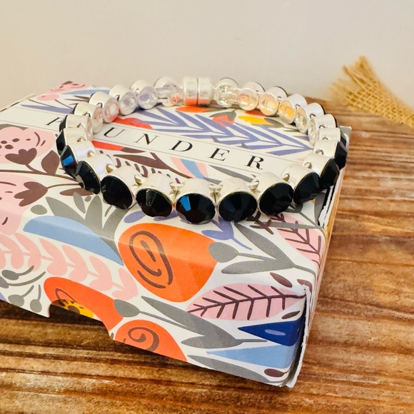 Plunder Designs Retired “Essie” Magnetic Silver Tone and Black Bangle Bracelet - Picture 9 of 16